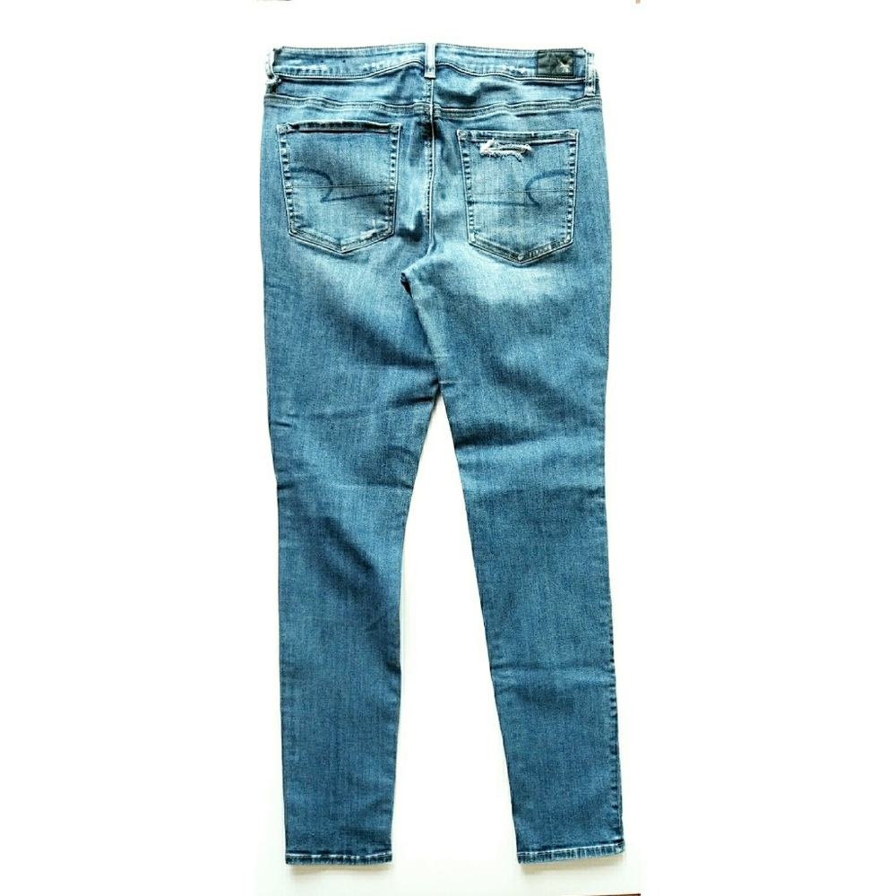 AEO High Rise Long Distressed Ripped Jegging Jeans - Picture 2 of 10